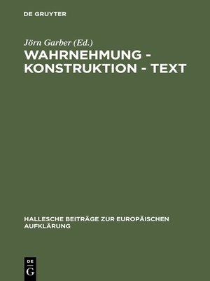 cover image of Wahrnehmung--Konstruktion--Text